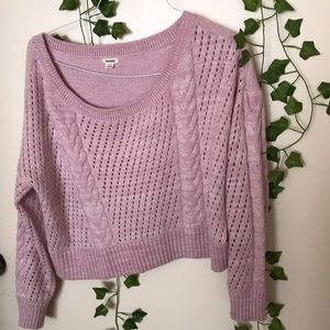 Off shoulder crop sweater